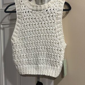 A.L.C. Ivory Crochet Crop Top